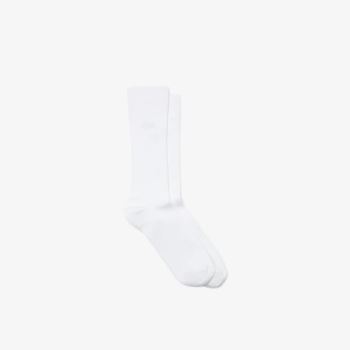 Lacoste Ribbed Cotton Blend Socks - Ponožky Pánské Bílé | CZ-ZRnKtA